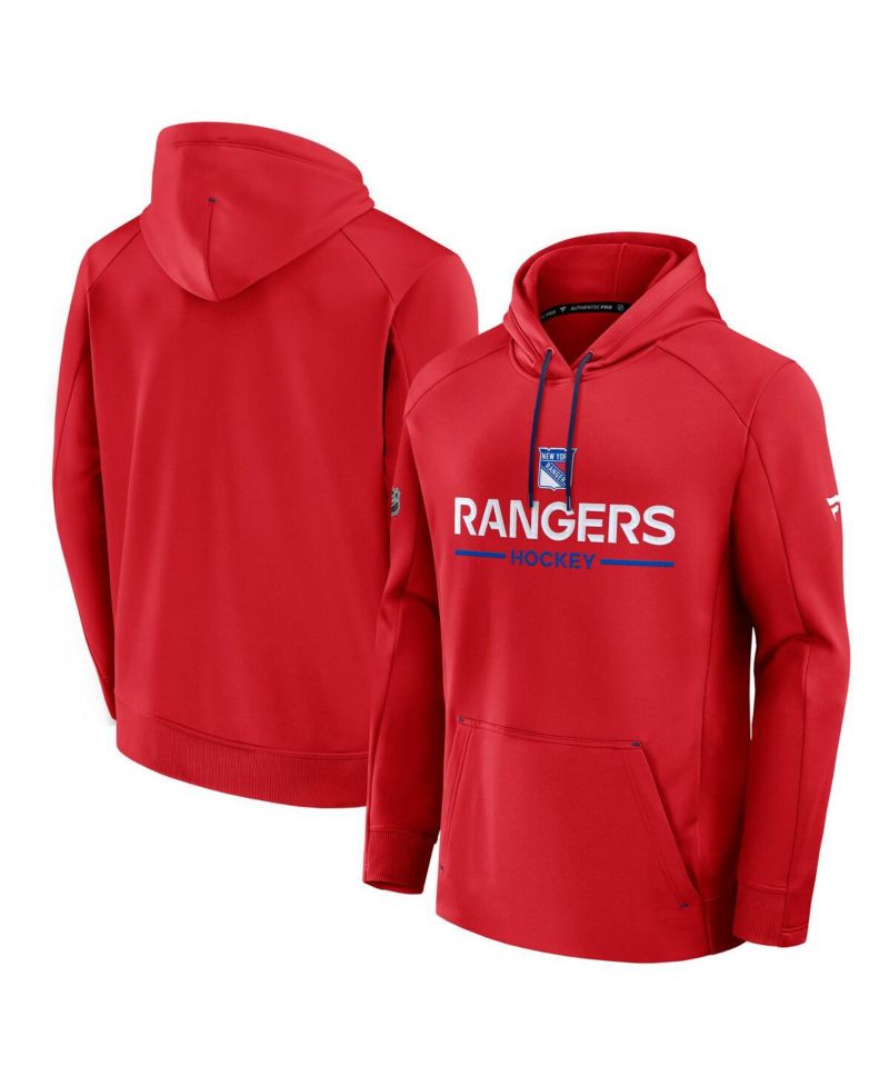 Men's Red New York Rangers Authentic Pro Rink Hoodie