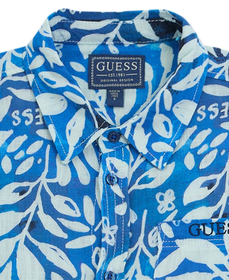 Boys' 7-18 Oversize Printed Short-Sleeve Shirt