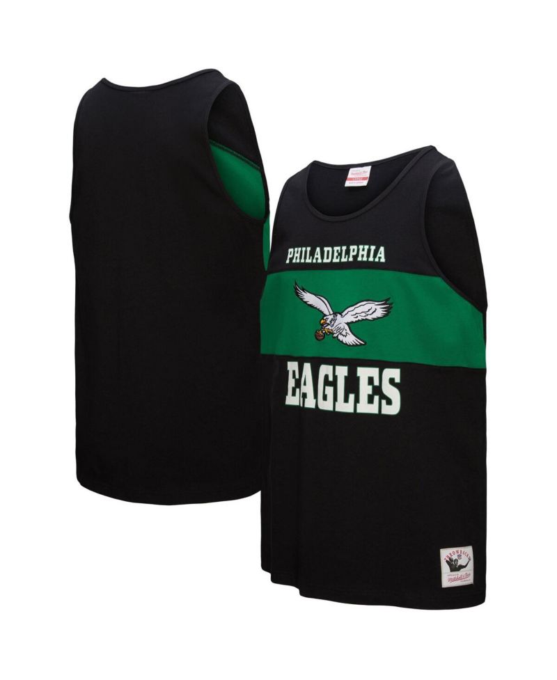 Men's Black Philadelphia Eagles Retro Color Block Tank Top