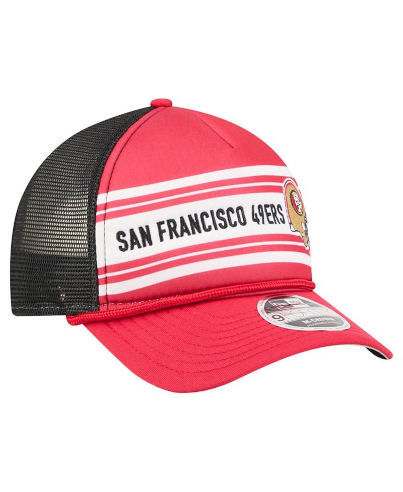 Men's Red San Francisco 49ers Linear A-Frame 9FORTY Adjustable Hat