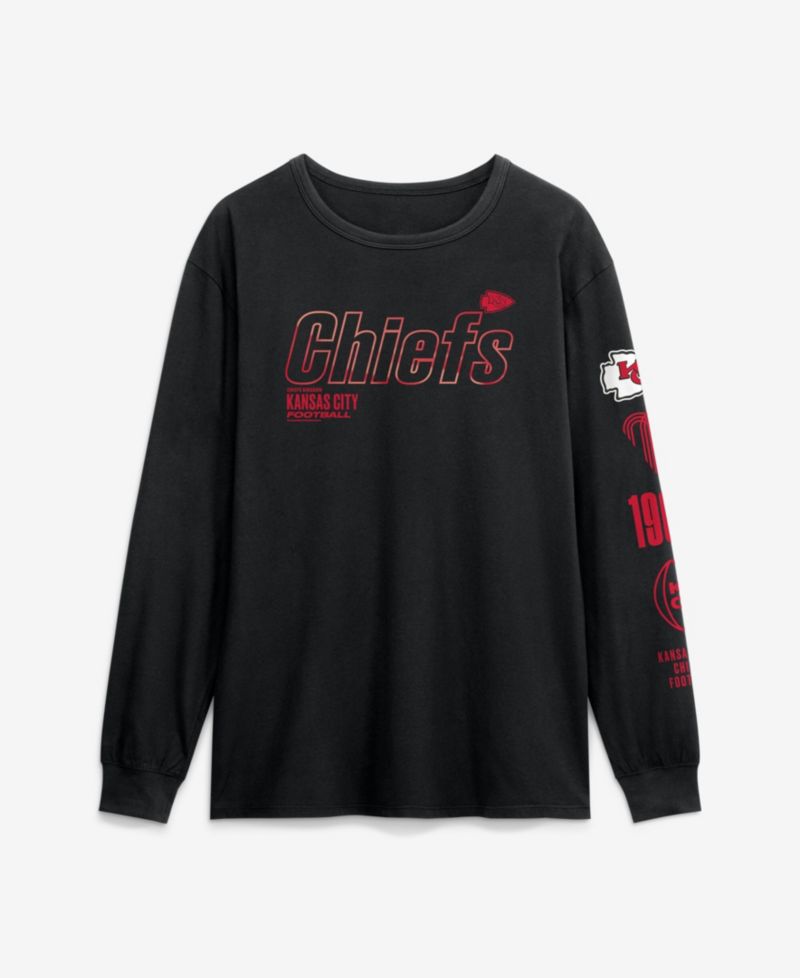 Men's Black Kansas City Chiefs Checkdown Pass Long Sleeve T-Shirt