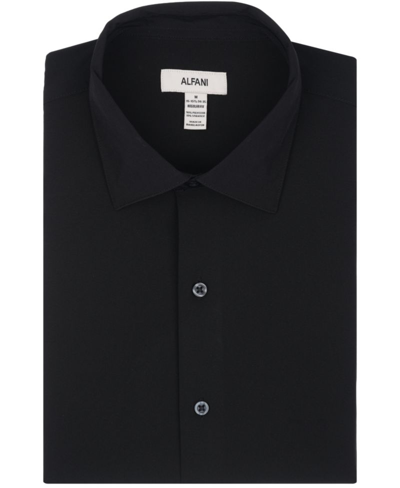 Men's Spread Collar Performance Solid Dress Shirt