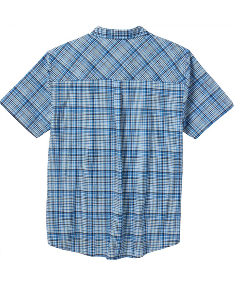 Men's Plaid Button Up Moisture Wicking UPF 30+ Short Sleeve Shirt