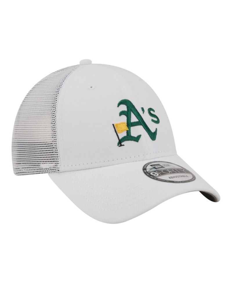 Men's White Athletics Flag 9FORTY Trucker Adjustable Hat