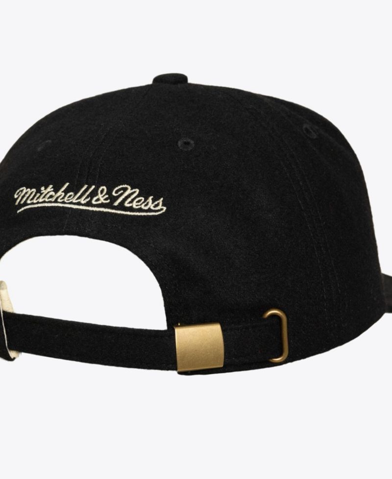 Men's Black Los Angeles Lakers Hardwood Classics Retro Roots Vintage Adjustable Hat