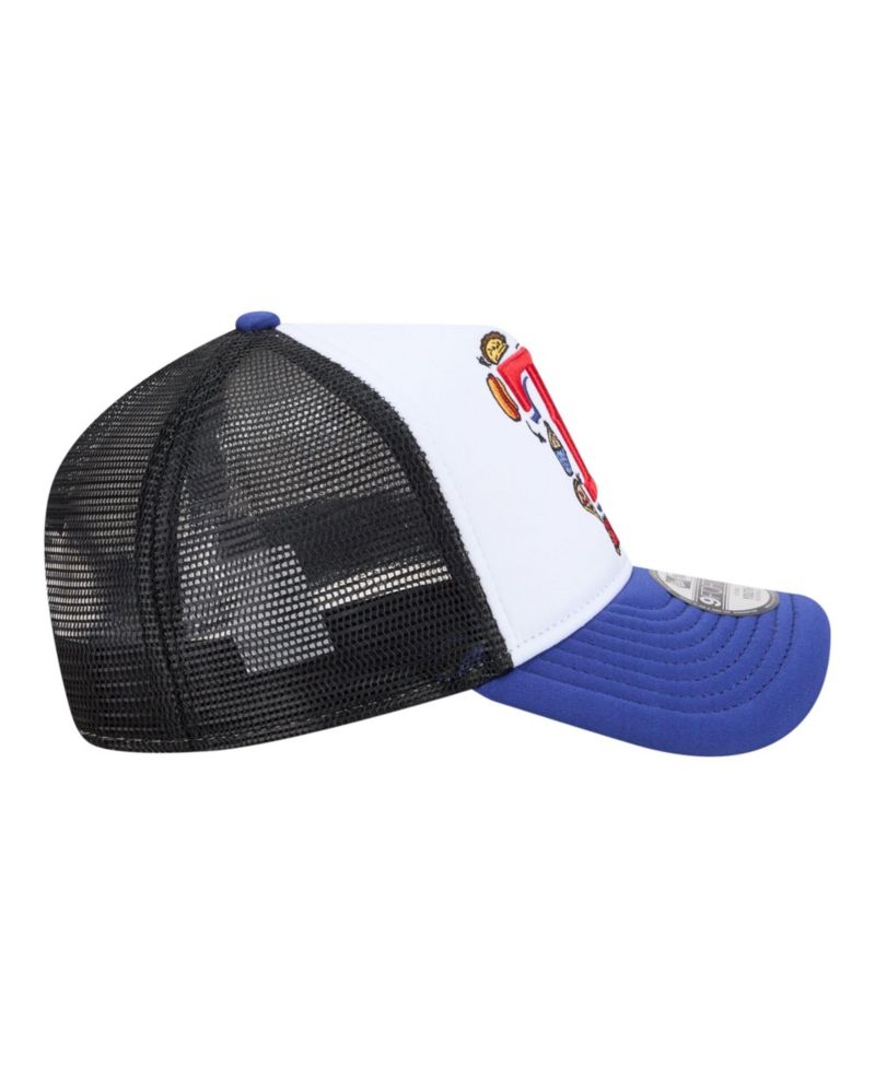 Big Boys and Girls White/Royal Texas Rangers Food A-Frame 9FORTY Trucker Adjustable Hat