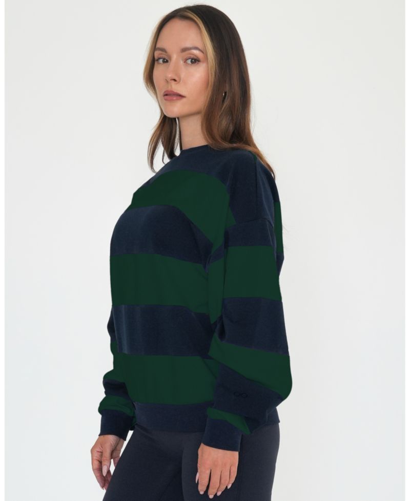 Women's Rugby Stripe Relaxed Sweatshirt