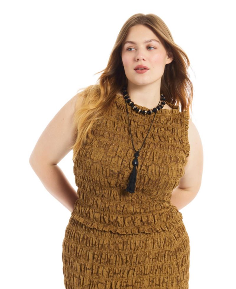 Plus Size Smocked Lace Knit Top
