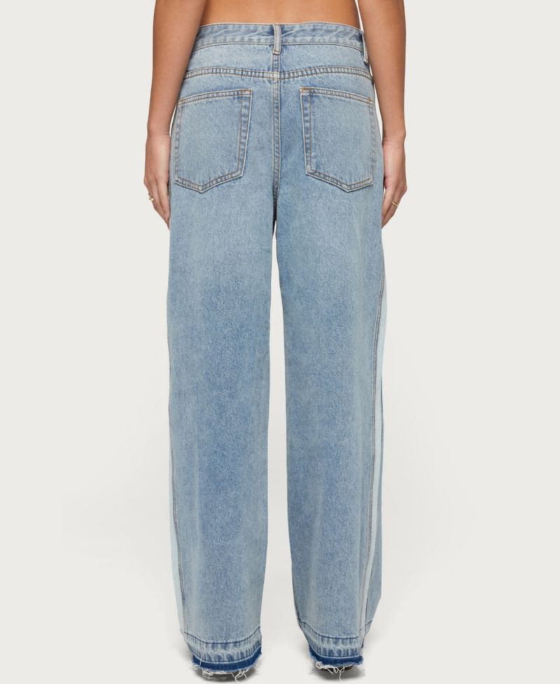 Women's Cailin Contrast Panel Low Rise Baggy Jeans