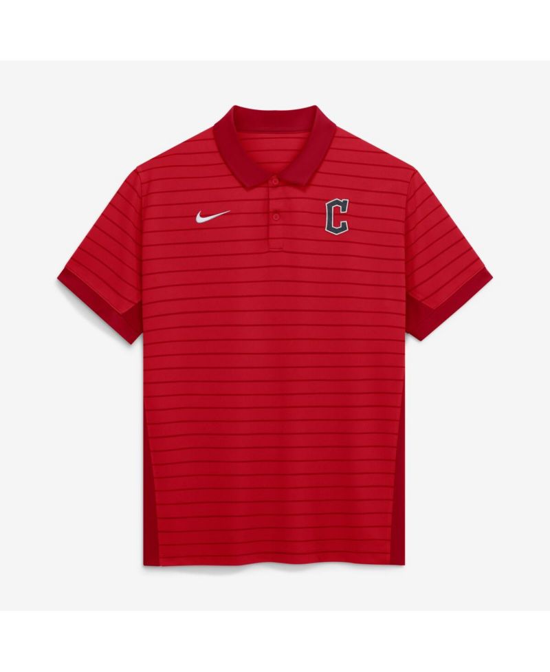 Men's Red Cleveland Guardians Authentic Collection Striped Victory Dri-FIT Polo Shirt