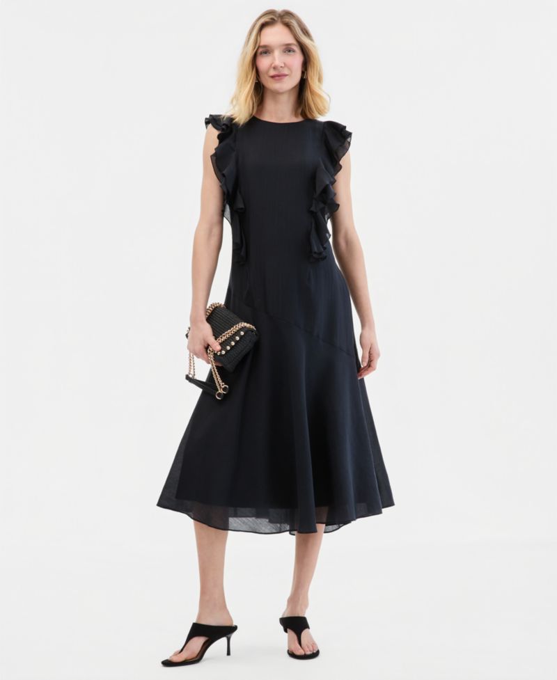 Women's Ruffle Sleeveless Midi Dress