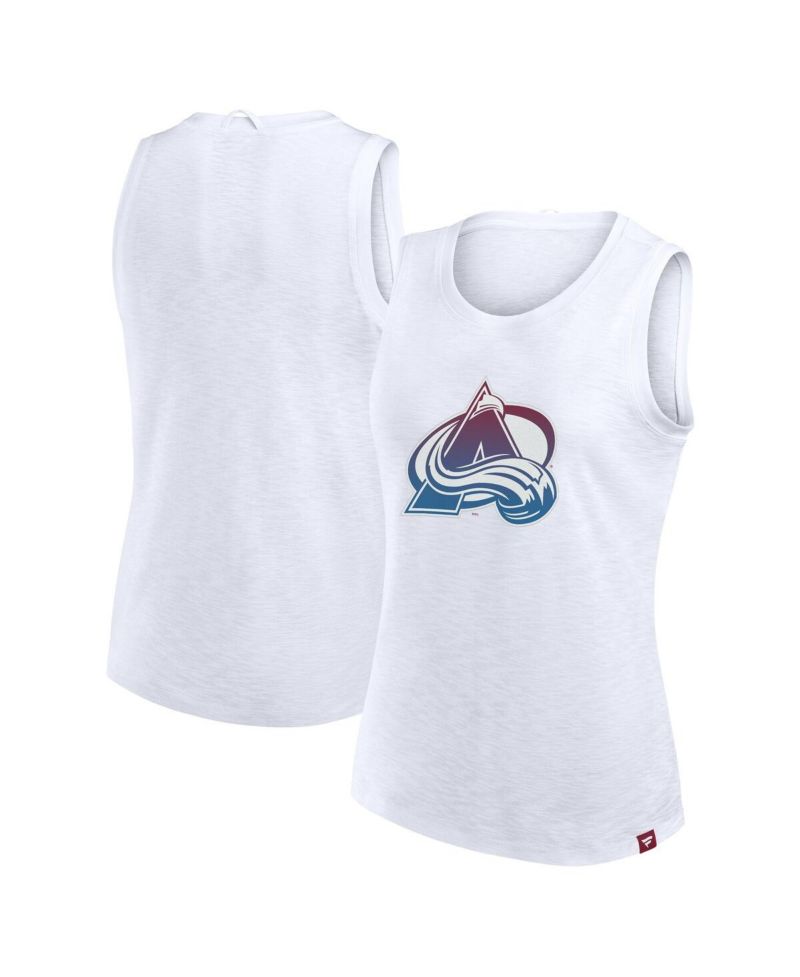Women's White Colorado Avalanche Slub Tank Top