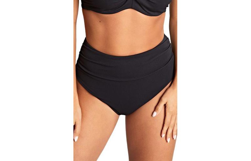 Women's Spirit Ruched Scalloped High Waist Bikini Bottom