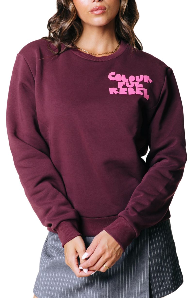 Women's Logo Wave Puff Relaxed Sweat Port Red