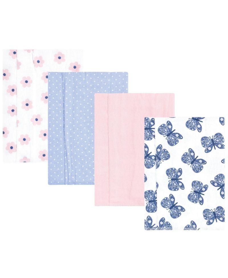 Girls 4 Piece Absorbent Flannel Burp Cloth
