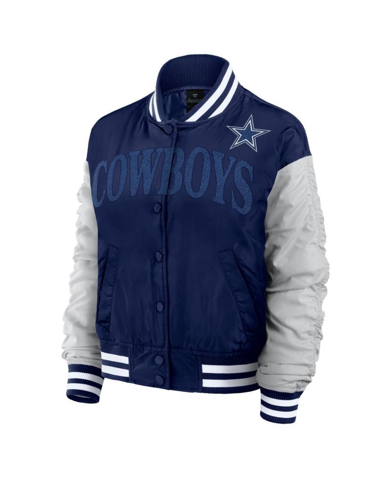 Women's Navy Dallas Cowboys Elements Wave Full-Snap Jacket