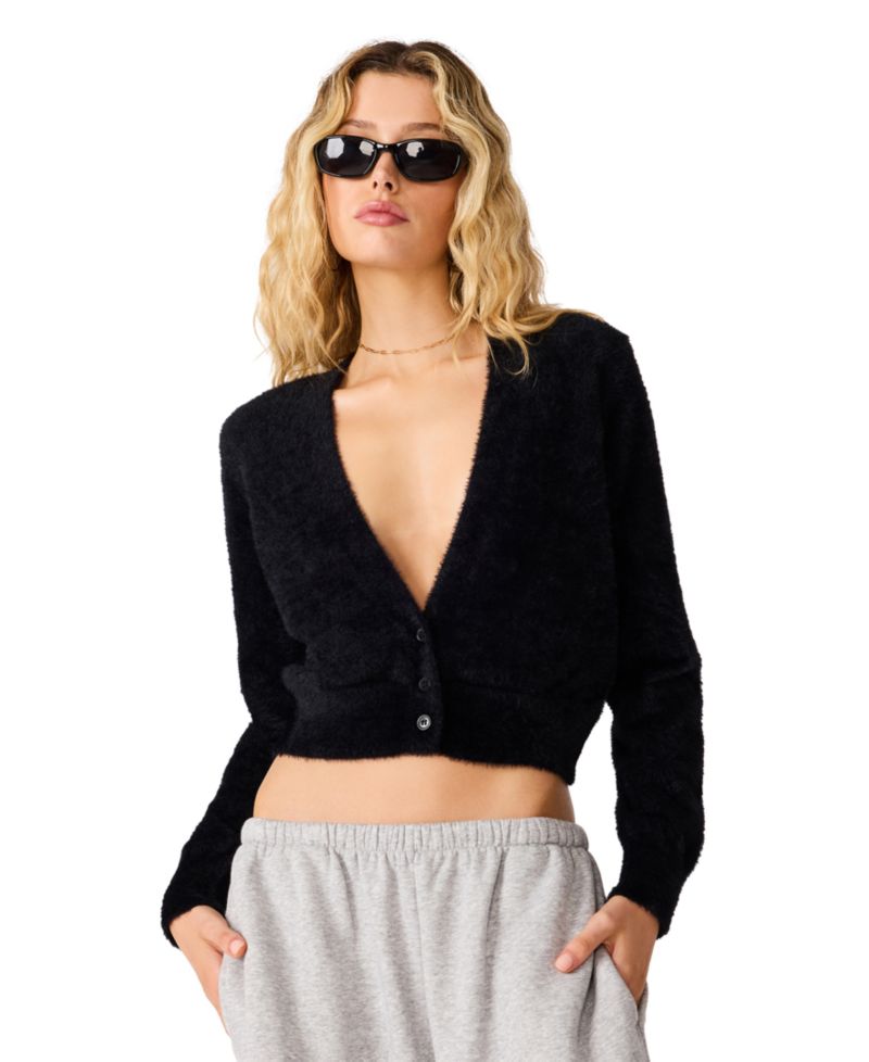 Women's Rachel Cropped Long-Sleeve Lace Cardigan