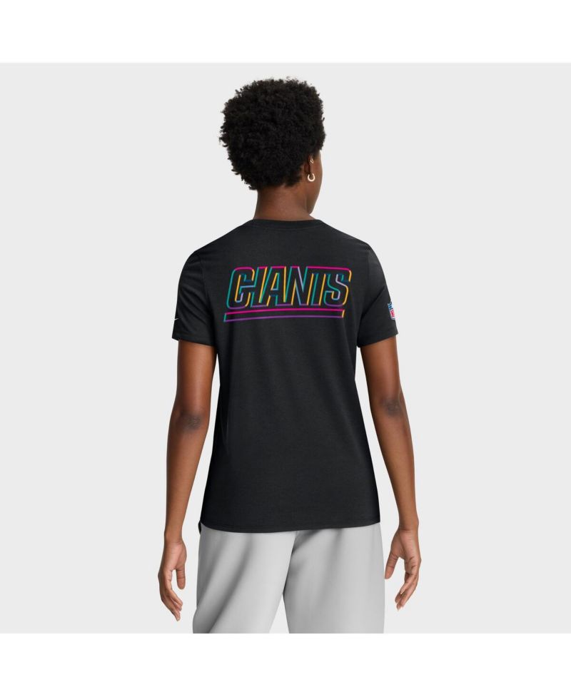 Women's Black New York Giants 2025 NFL Crucial Catch Tri-Blend Dri-FIT T-Shirt