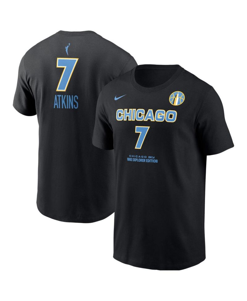 Men's Ariel Atkins Black Chicago Sky Explorer Edition Name & Number T-Shirt