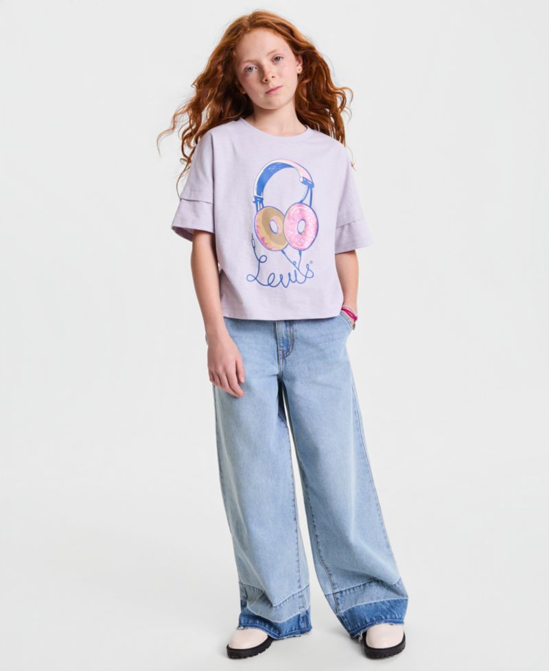 Girls' 7-16 Braided High-Rise Baggy Jeans