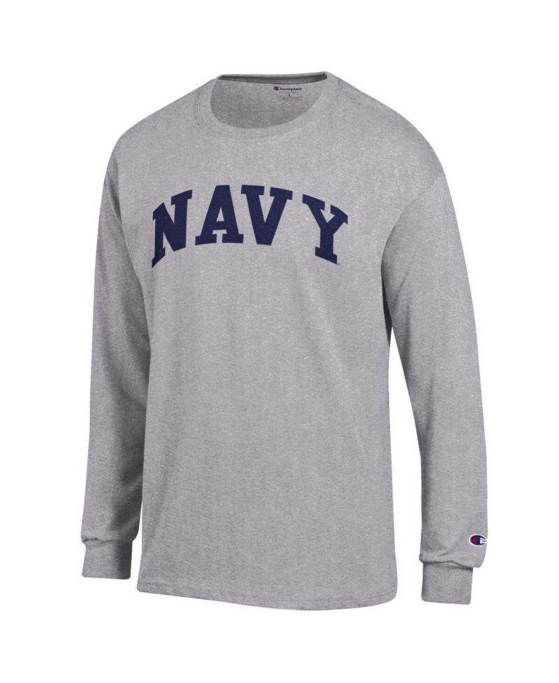 Men's Navy Navy Midshipmen Basic Arch Long Sleeve T-Shirt