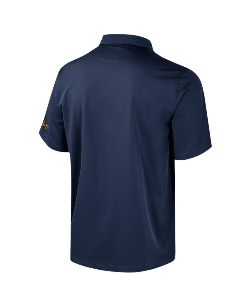 Men's Navy West Virginia Mountaineers Strike Bowling Button-Up Shirt