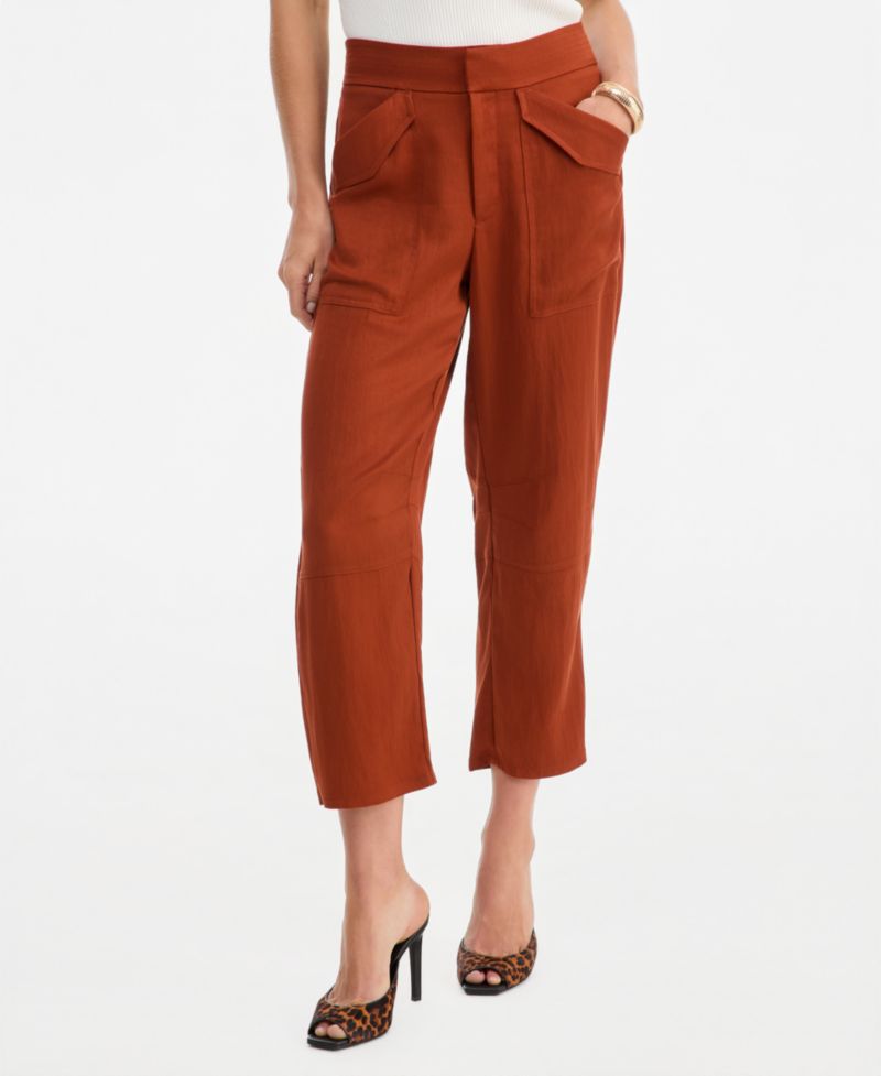 Women's High-Rise Cropped Barrel Pants