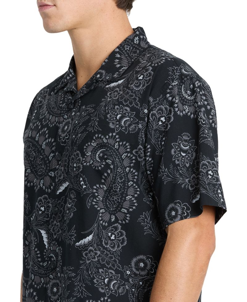 Men's Cotton Viscose Blend Collared Button-Up Shirt