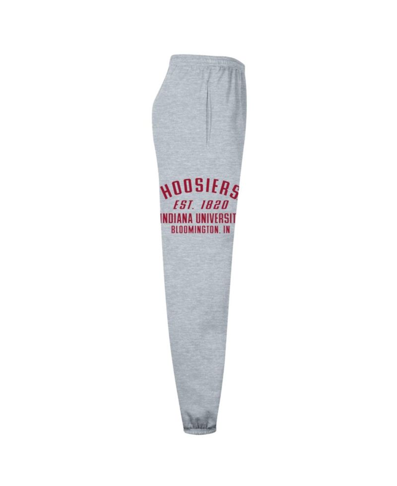 Men's Heather Gray Indiana Hoosiers Powerblend Banded Fleece Sweatpants