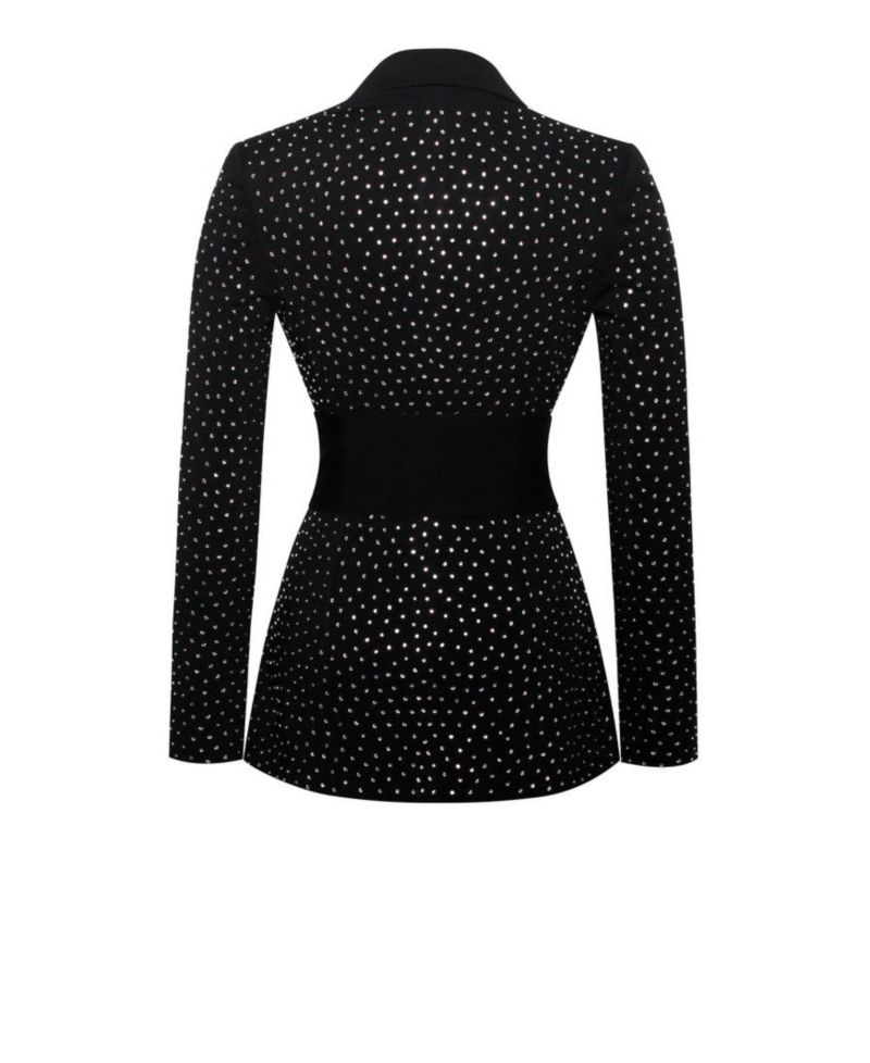 Women's Visionary Crystal Embellished Black Blazer Jacket