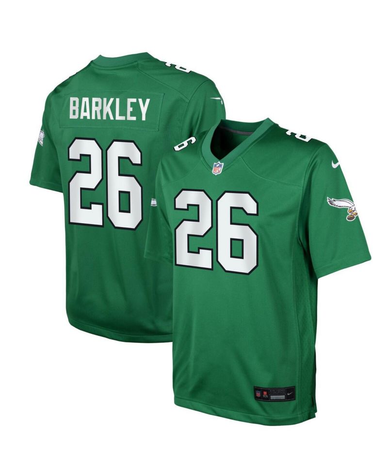 Big Boys and Girls Saquon Barkley Kelly Green Philadelphia Eagles Alternate Game Player Jersey