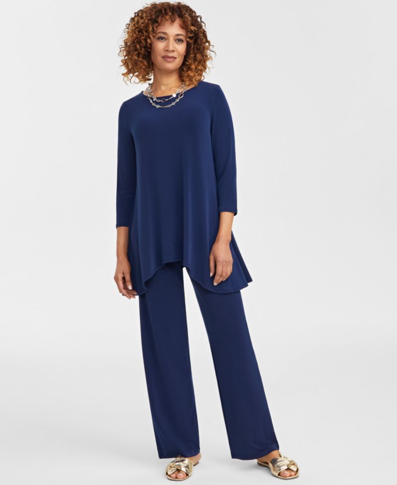 Women's Knit Wide-Leg Pull-On Pants, Regular & Short Lengths