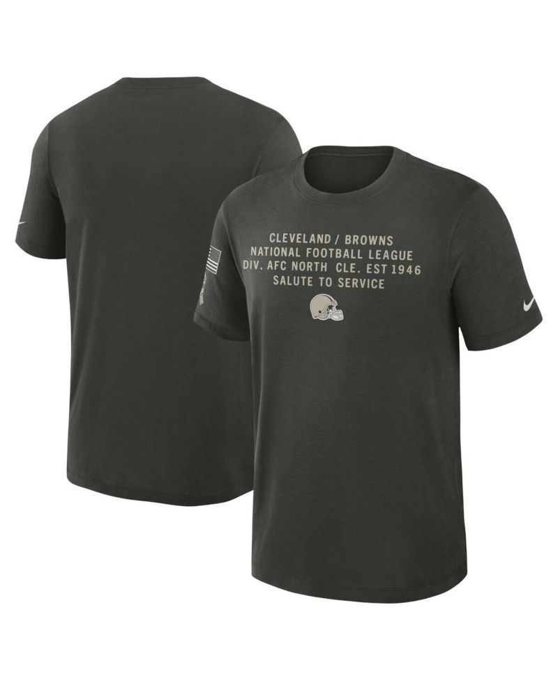 Men's Dark Green Cleveland Browns 2025 Salute to Service Sideline Slub Dri-FIT T-Shirt