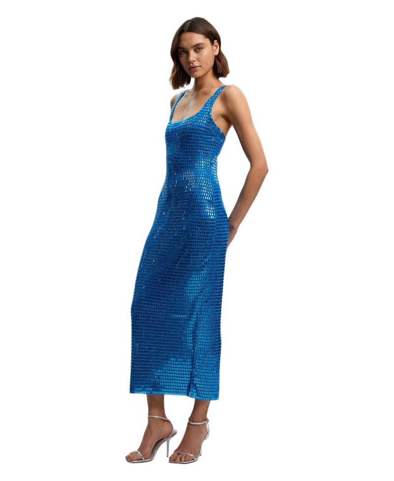 Women's Crystal Embellished Jersey Midi Dress