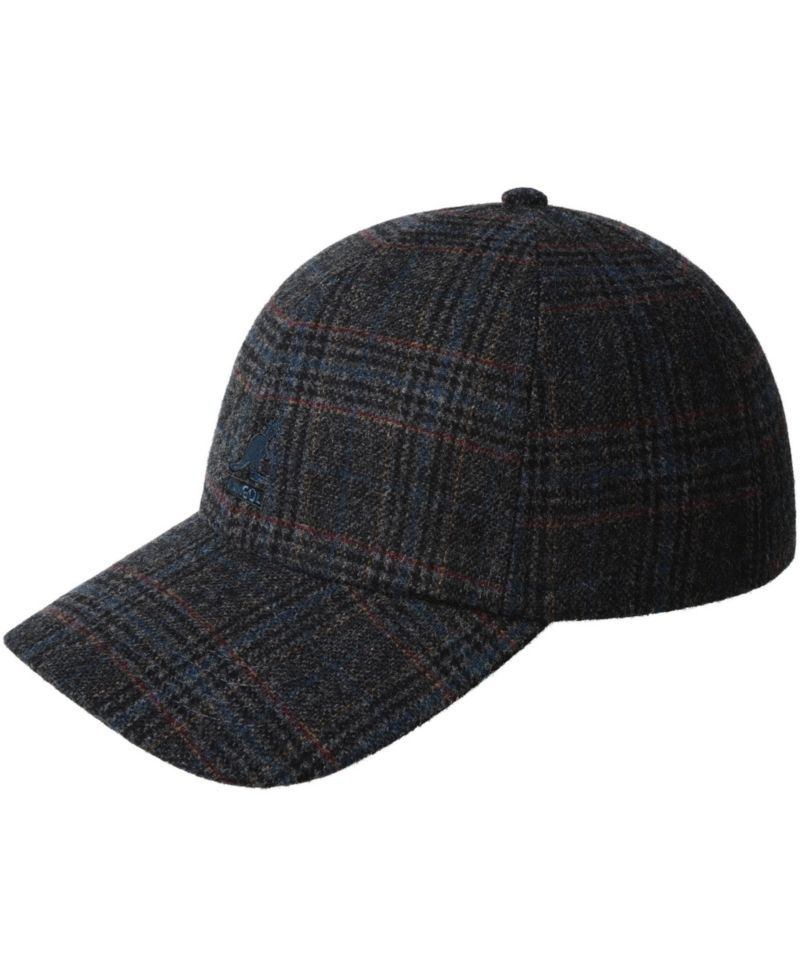 Plaid Earflaps Wool-Polyester Blend Baseball Cap