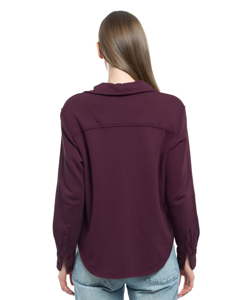 Women's Clothing Button Front Sweatshirt