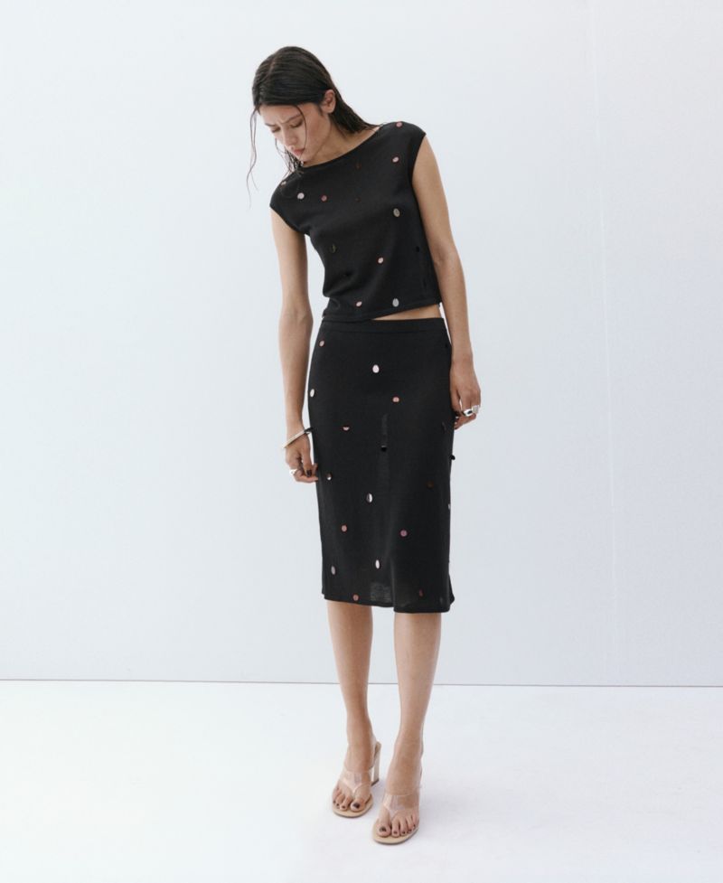 Women's Short-Sleeve Sequined Top