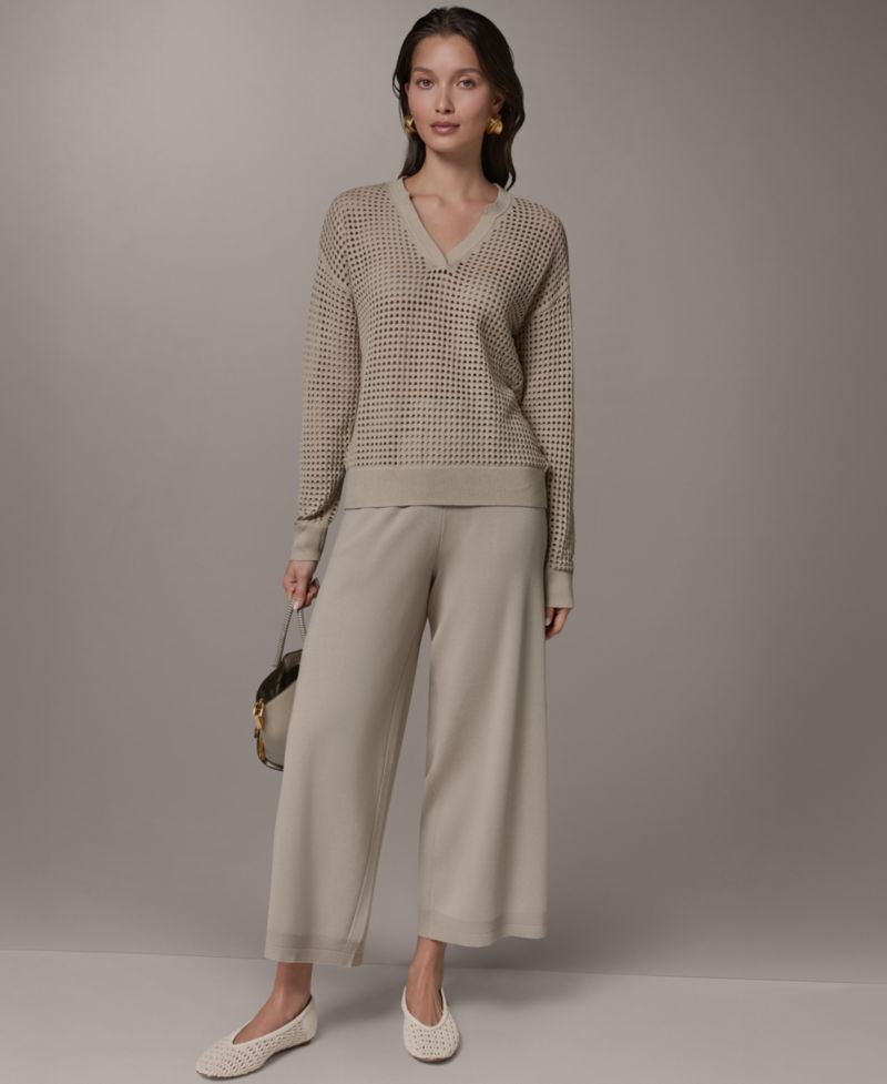 Women's Long-Sleeve Pointelle Sweater