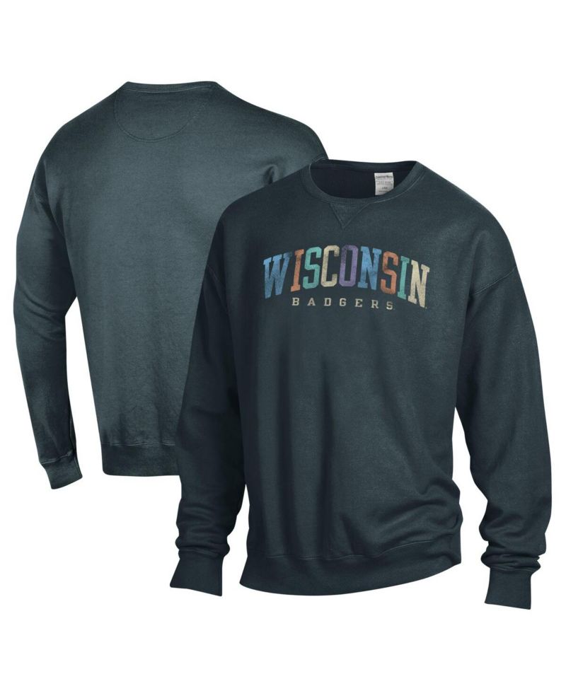 Men's and Women's Gray Wisconsin Badgers Oversized Pullover Sweatshirt