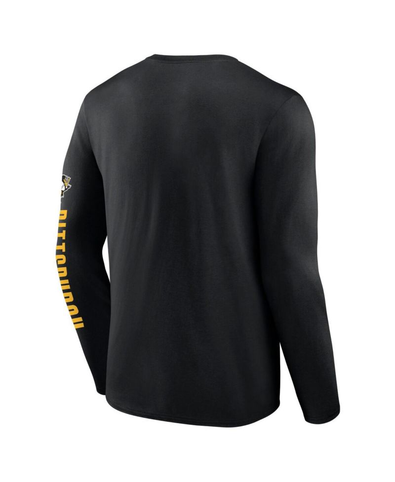 Men's Black Pittsburgh Penguins Headline Long Sleeve T-Shirt