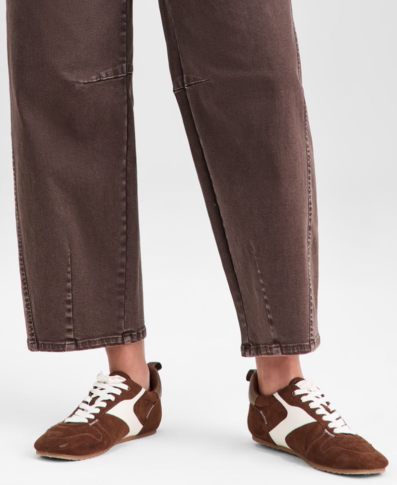Women's High-Rise Washed Barrel-Leg Jeans