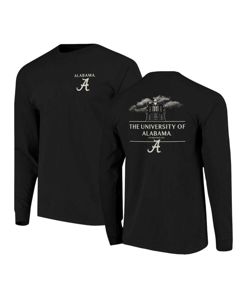 Men's Black Alabama Crimson Tide Comfort Colors Campus Nights Long Sleeve T-Shirt