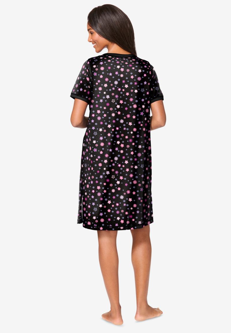 Women's Dreams and Co. Short Henley Sleepshirt