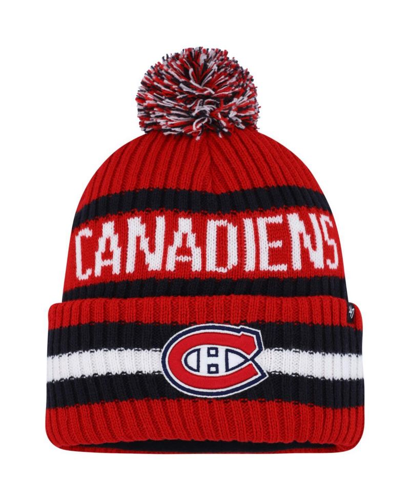 Men's Red Montreal Canadiens Bering Cuffed Knit Hat with Pom