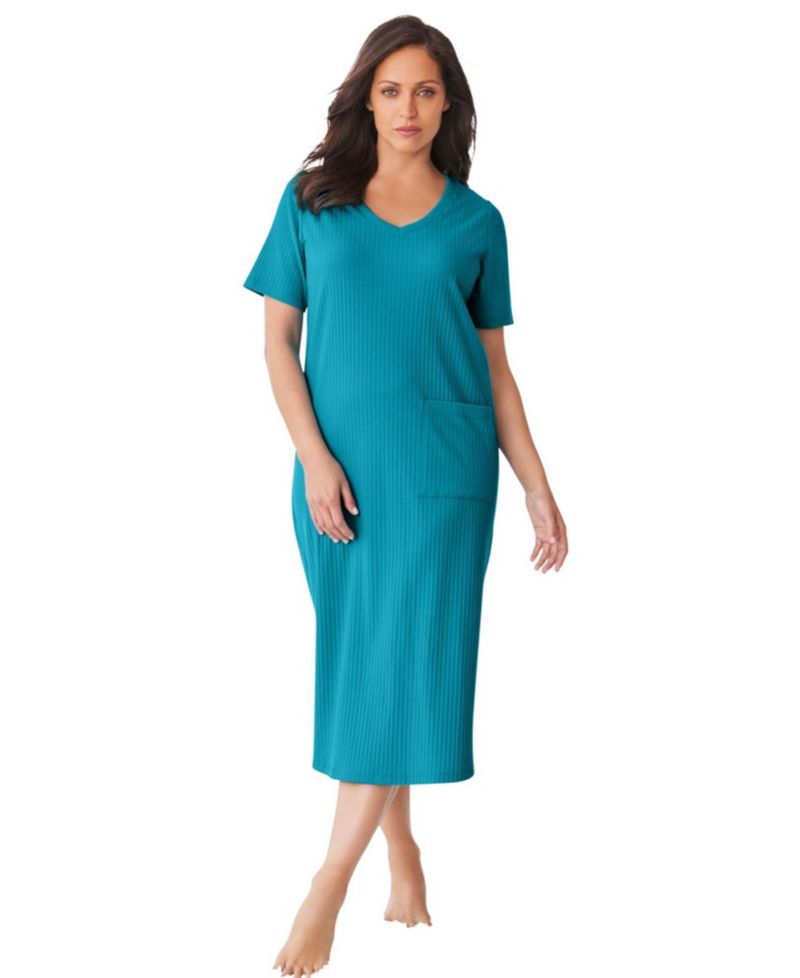 Plus Size Only Necessities Ribbed Sleepshirt