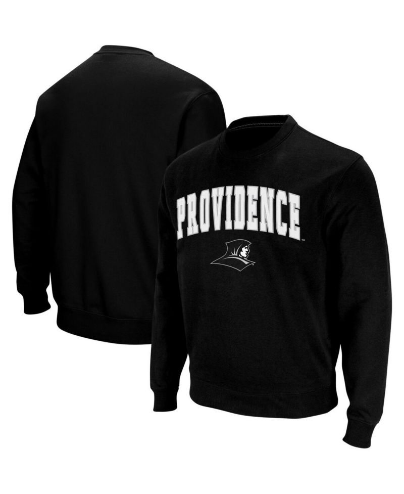 Men's Black Providence Friars Arch and Logo Crew Neck Sweatshirt