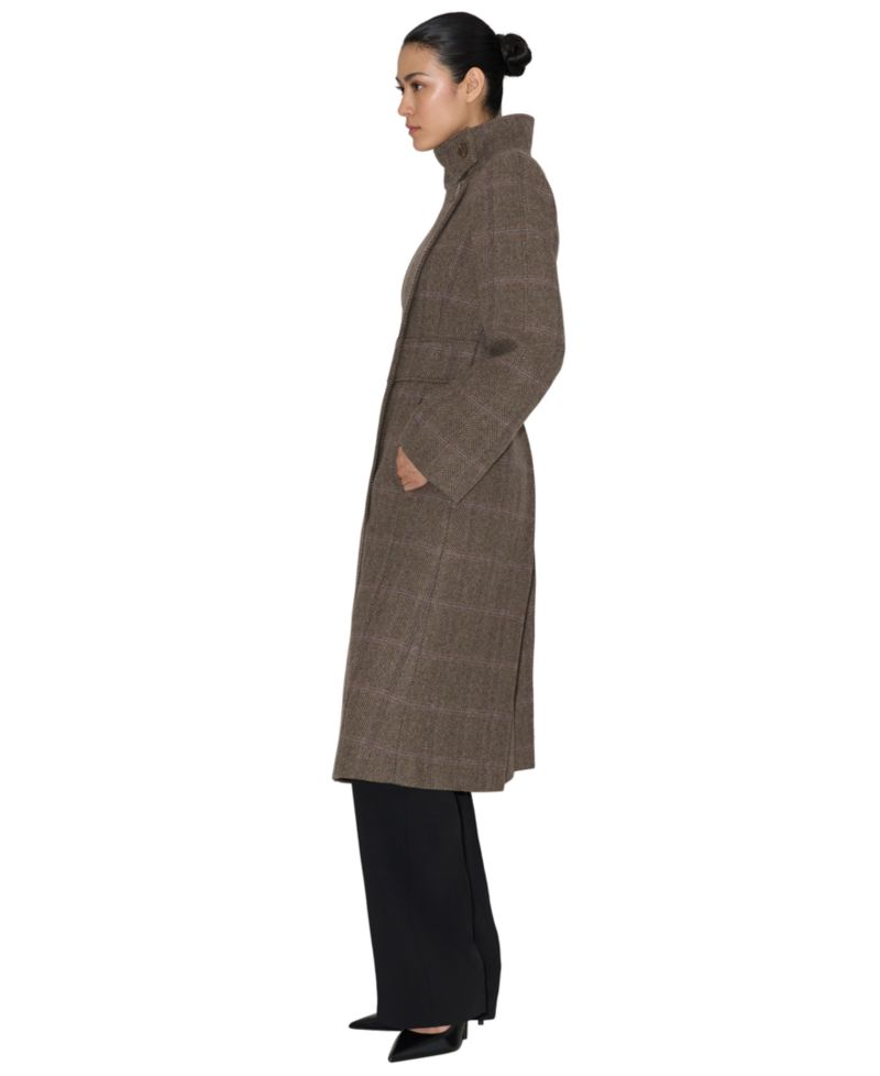 Women's Suzan-Hc Wool-Blend Herringbone Plaid Coat