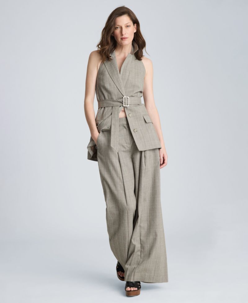 Women's High-Rise Pleated Wide-Leg Pants