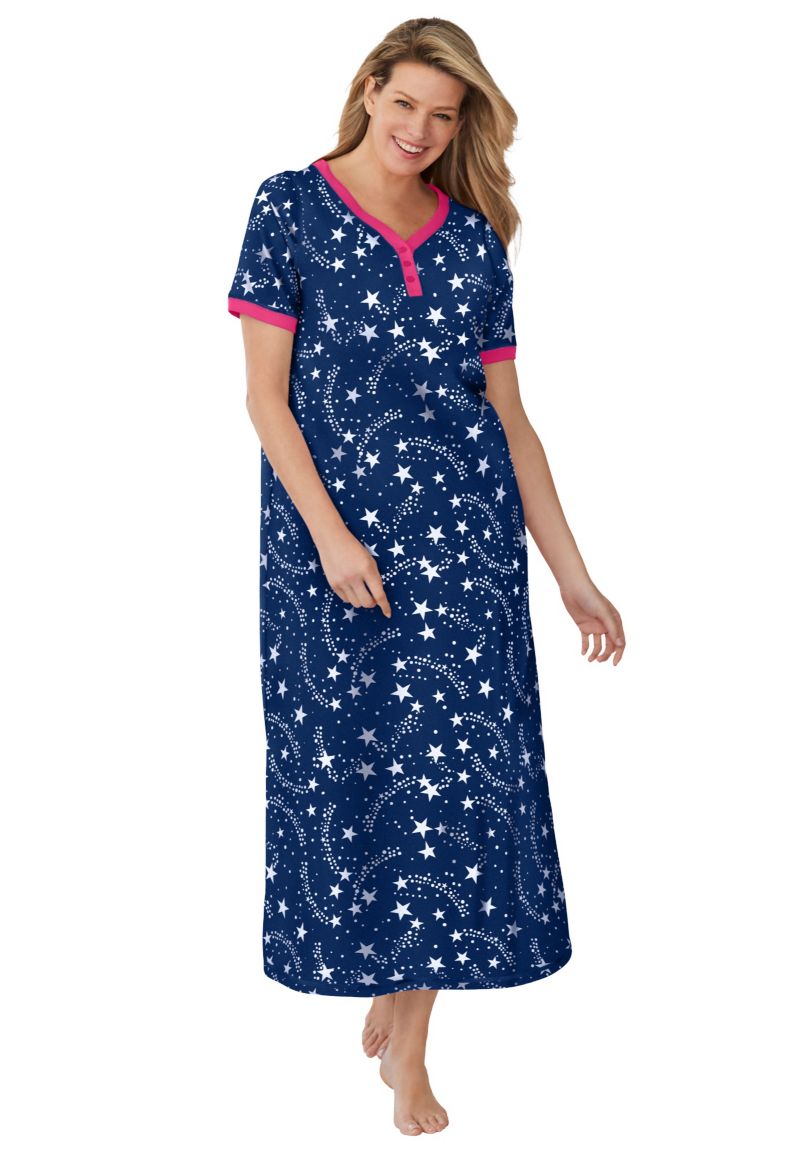 Women's Long Henley Sleepshirt