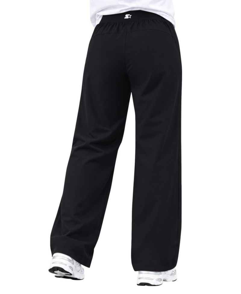 Women's Black New York Giants Athleisure Wide-Leg Pants